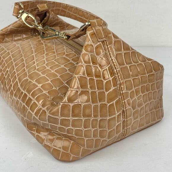 REJINA PYO Patent Leather Croc Taupe Olivia Bag - Picture 4 of 15